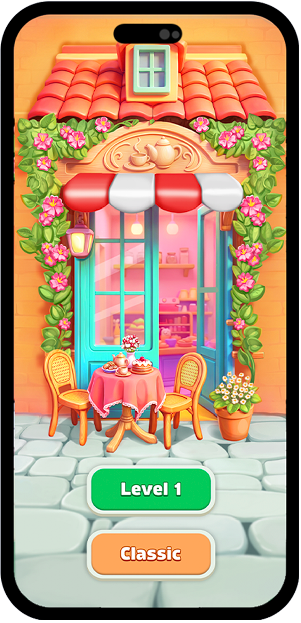 Teatime Merge main menu